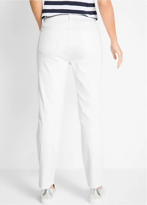 Pantalon droit et extensible, taille mi-haute, bonprix