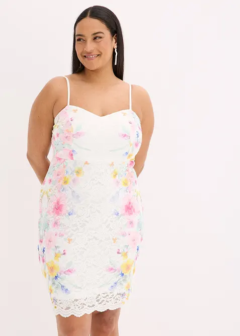 Robe en dentelle à fines bretelles, bonprix