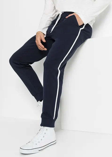 Lot de 2 pantalons de jogging à détails contrastants, bonprix