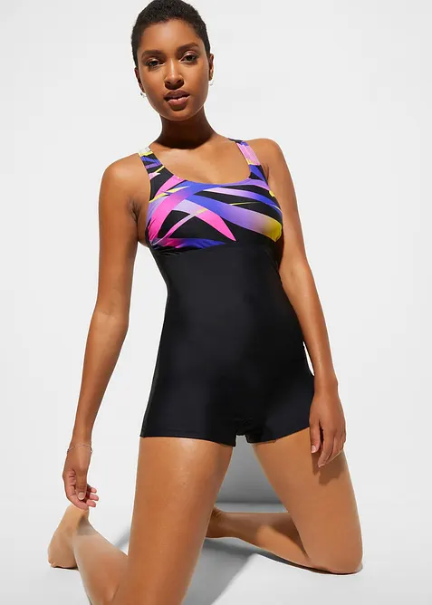 Maillot 1 pi&egrave;ce shorty, s&eacute;chage rapide, bonprix