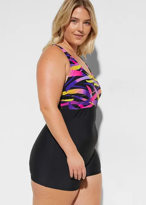 Maillot 1 pi&egrave;ce shorty, s&eacute;chage rapide, bonprix