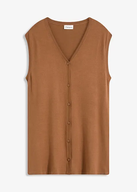 Gilet long en fine maille, bonprix