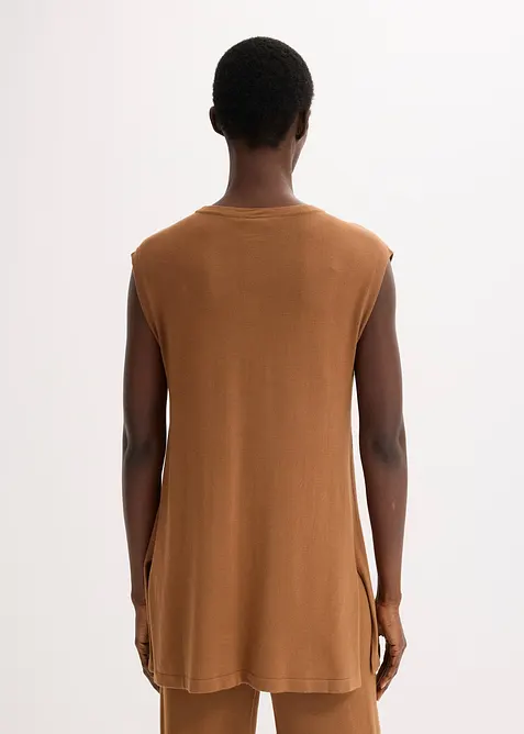 Gilet long en fine maille, bonprix