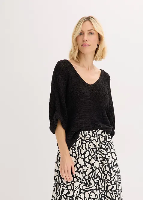 Pull en maille ajour&eacute;e, bonprix