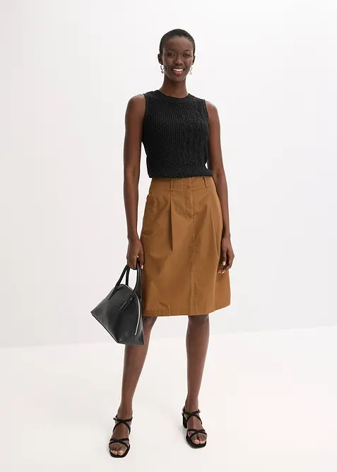 Top en maille ajourée avec fibres métallisées, bonprix