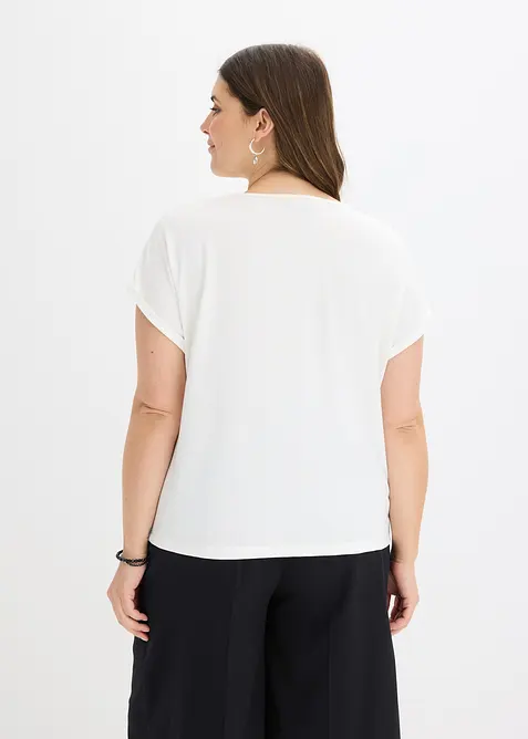 T-shirt en viscose mélangée à strass, bonprix