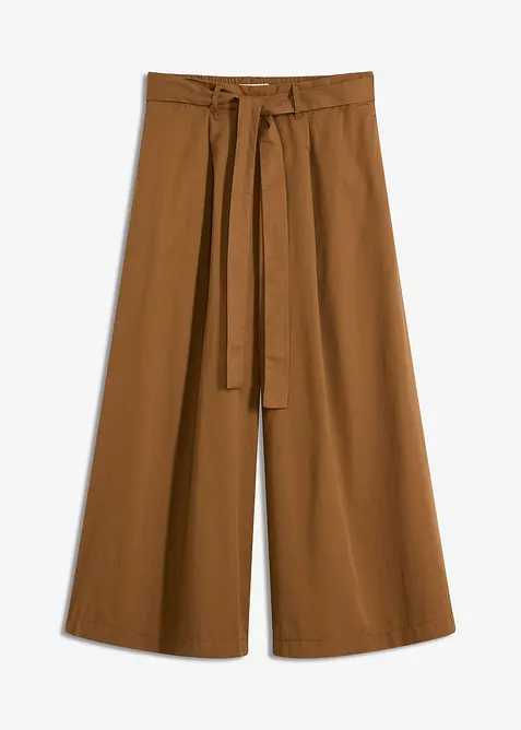 Pantalon en popeline de coton et ceinture (ens. 2 pces), bonprix