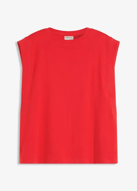 Top avec mancherons en bord-côte, bonprix