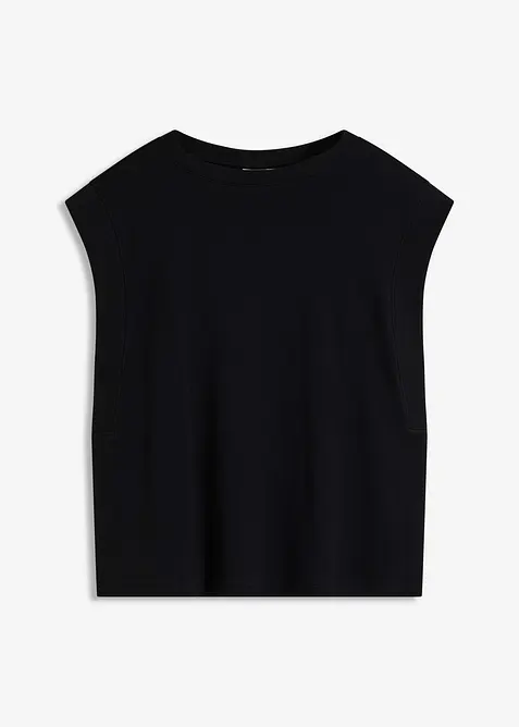 Top oversize avec mancherons en bord-c&ocirc;te, bonprix