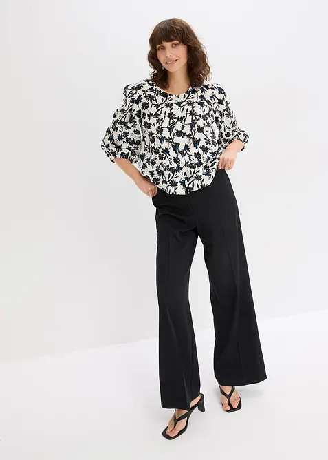 Chemisier manches courtes en tissu texturé, bonprix