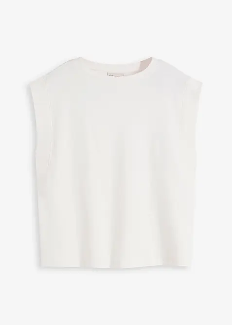 Top oversize avec mancherons en bord-c&ocirc;te, bonprix