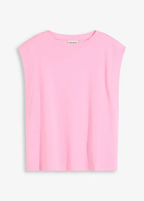 Top avec mancherons en bord-côte, bonprix