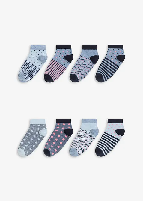 Lot de 8 paires de socquettes coton, bonprix