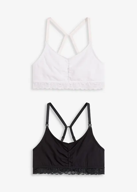 Lot de 2 soutiens-gorge d’allaitement coton, sans armatures, bonprix