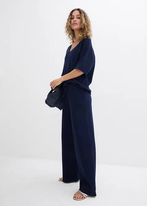 Pantalon 100% coton textur&eacute;, bonprix