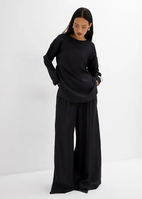 Blouse oversize en crépon de viscose mélangée, bonprix