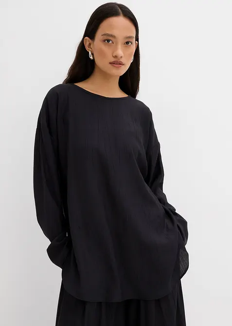Blouse oversize en crépon de viscose mélangée, bonprix