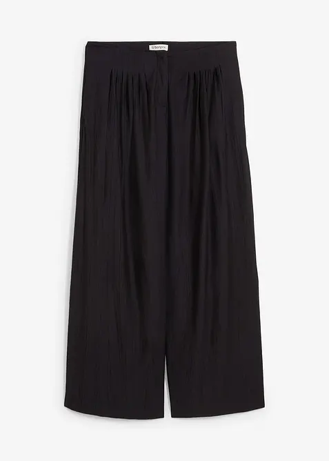Pantalon palazzo en crépon de viscose mélangée, bonprix