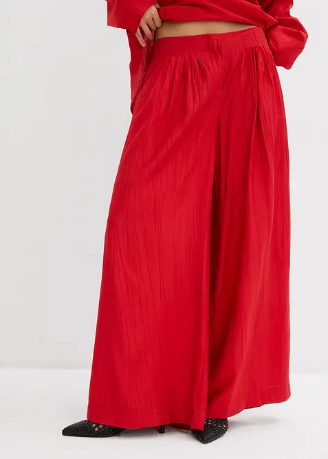 Pantalon palazzo en crépon de viscose mélangée, bonprix