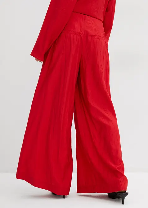 Pantalon palazzo en crépon de viscose mélangée, bonprix