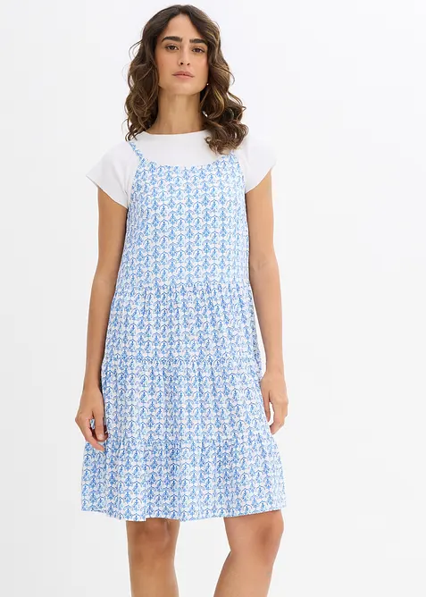 Robe fluide en viscose &agrave; fines bretelles, bonprix