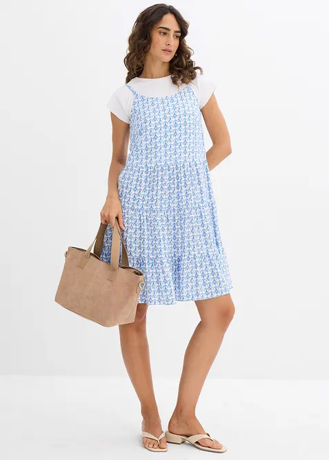 Robe fluide en viscose &agrave; fines bretelles, bonprix