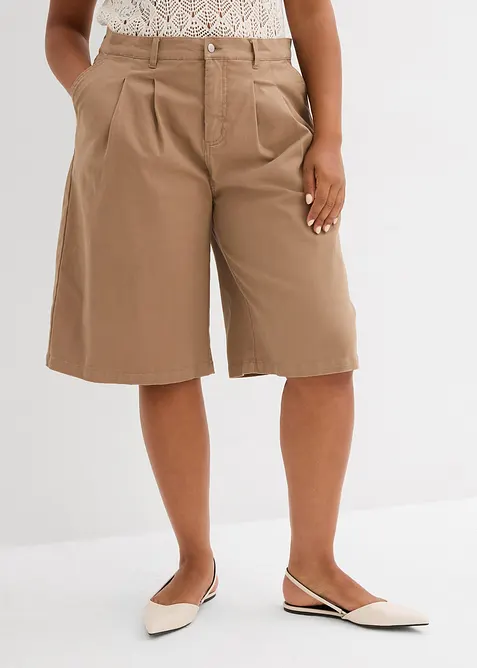 Bermuda long en toile de coton extensible, bonprix