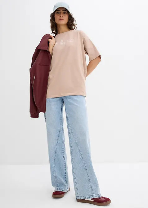 T-shirt long 100% coton, bonprix