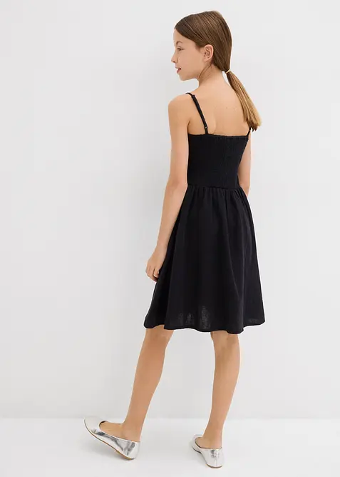 Robe &agrave; fines bretelles en gaze de coton, bonprix