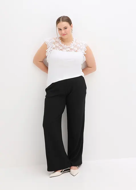 T-shirt à empiècement dentelle, bonprix