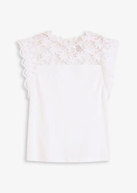 T-shirt à empiècement dentelle, bonprix