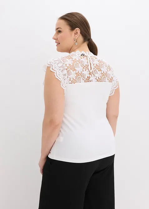 T-shirt à empiècement dentelle, bonprix