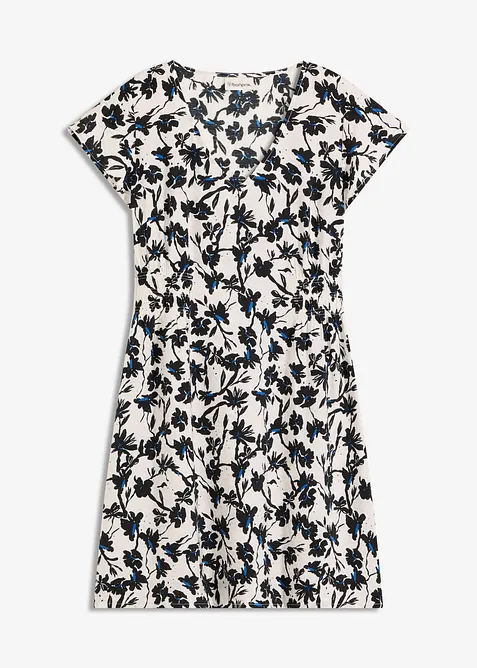 Robe en tissu texturé avec manches papillon, bonprix