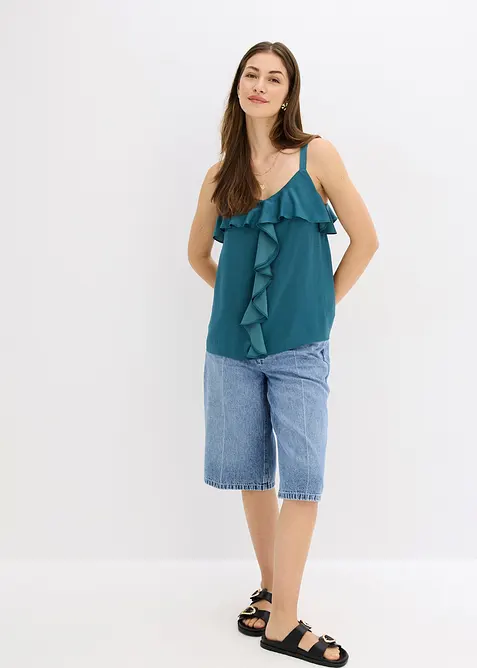 Top à bretelles fines en satin brillant, bonprix