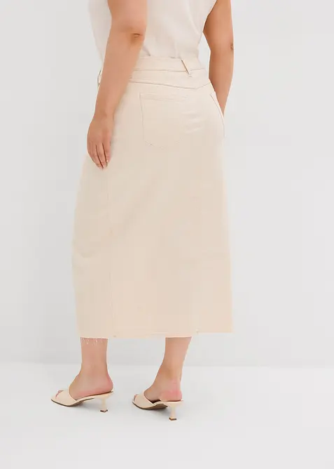 Jupe en jean fendue devant, bonprix