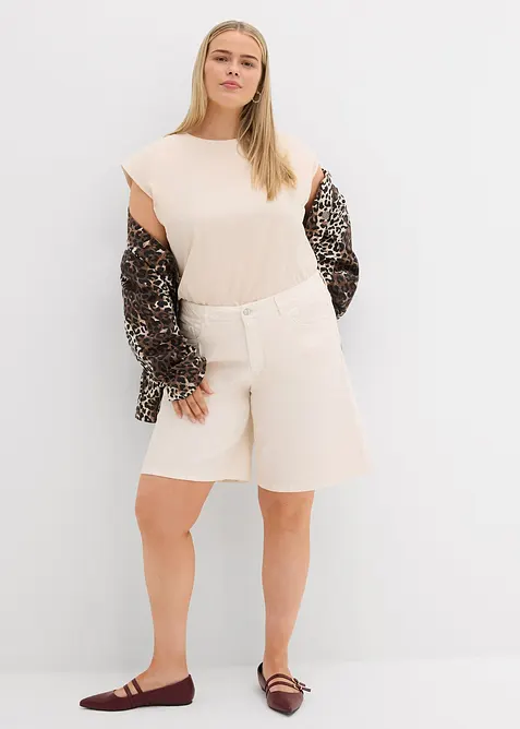 Bermuda en jean, taille mi-haute, bonprix