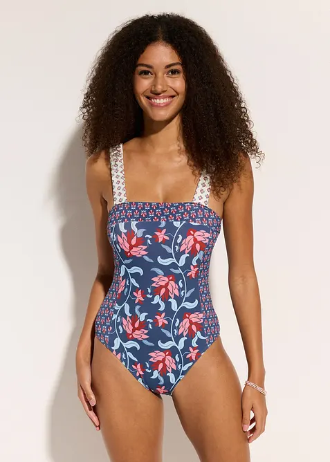 Maillot 1 pièce bandeau avec bretelles larges, bonprix