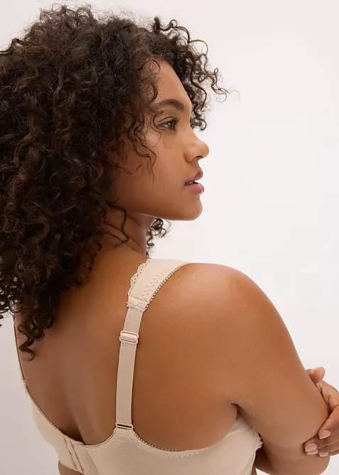 Lot de 2 soutiens-gorge minimiseurs moulés coton, sans armatures, bonprix