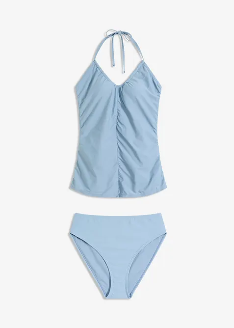 Tankini (ens. 2 pces) dos nu à fronces, bonprix
