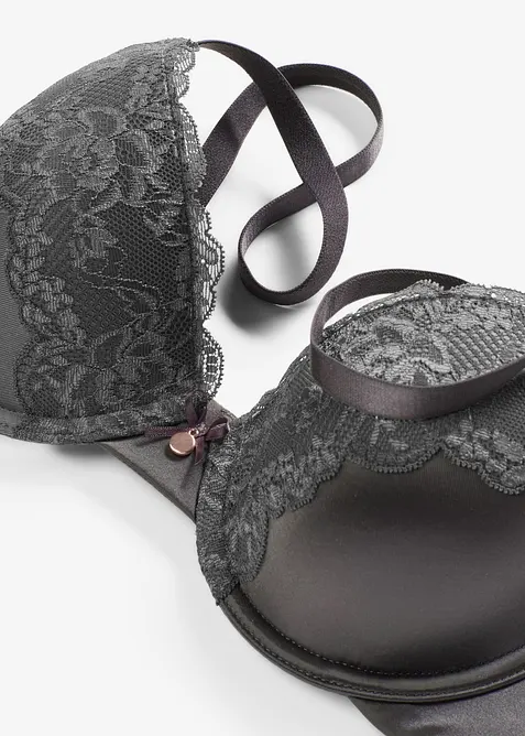 Soutien-gorge à coques satin et dentelle, bonprix