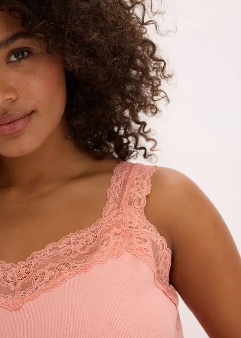 Pyjashort avec empiècement dentelle, bonprix