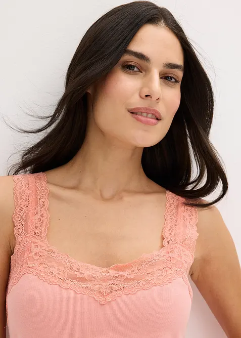 Pyjashort avec empiècement dentelle, bonprix