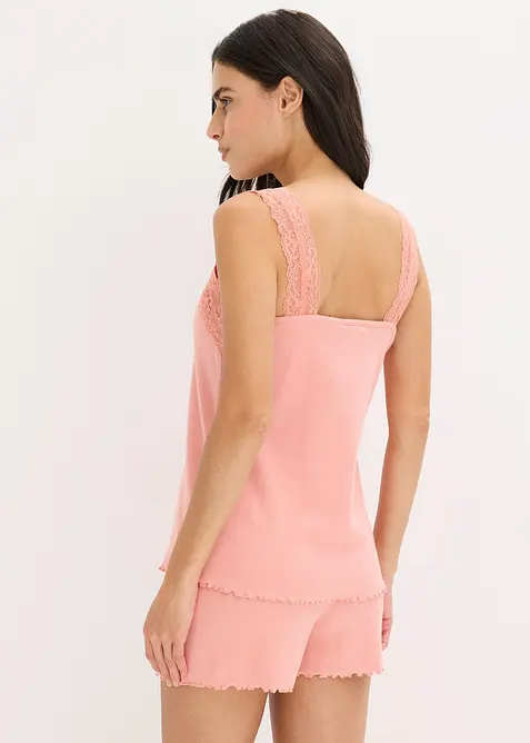 Pyjashort avec empiècement dentelle, bonprix