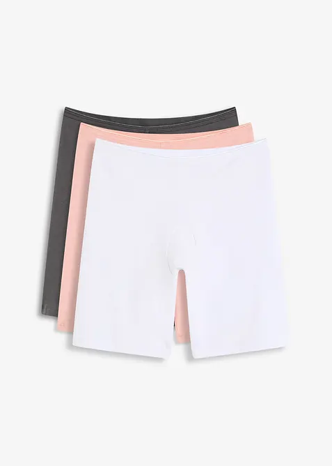 Lot de 3 boxers femme longs en coton extensible, bonprix