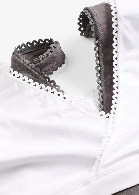 Lot de 2 brassières réversibles en coton extensible, bonprix