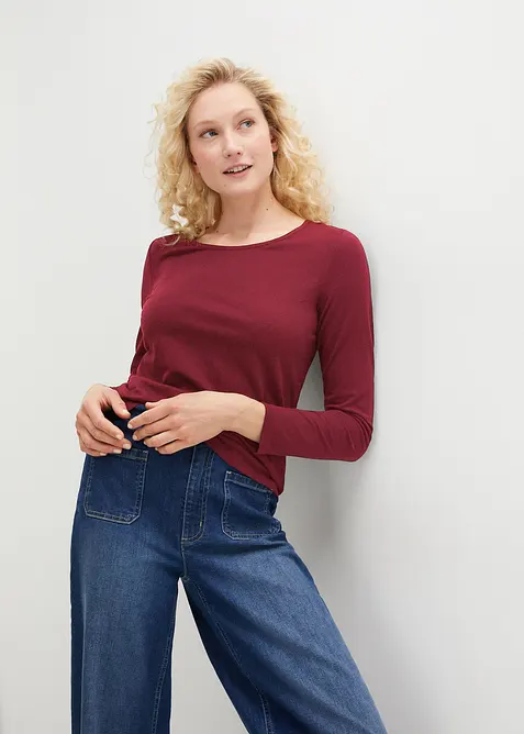 Lot de 2 T-shirts manches longues, bonprix