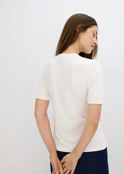 T-shirt côtelé en viscose douce et extensible, bonprix