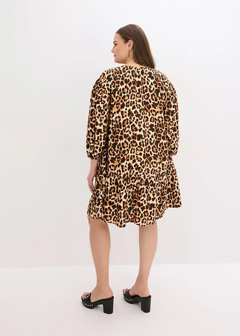 Robe-tunique imprimée en crêpe texturé, bonprix