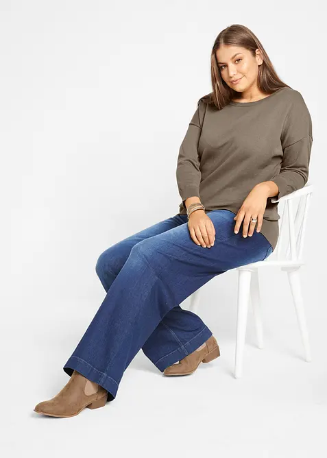 Jean large taille mi-haute &eacute;lastiqu&eacute;e, bonprix