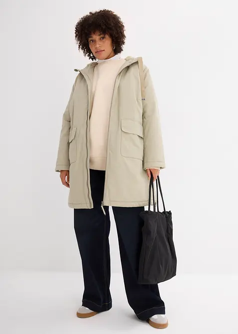 Parka d’hiver rembourrée à capuche doublée sherpa, bonprix